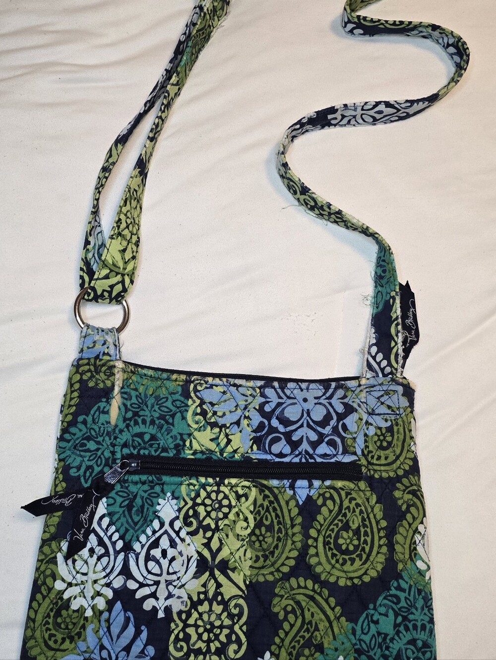 Vera Bradley Green and Blue Patterned Quilted Crossbody